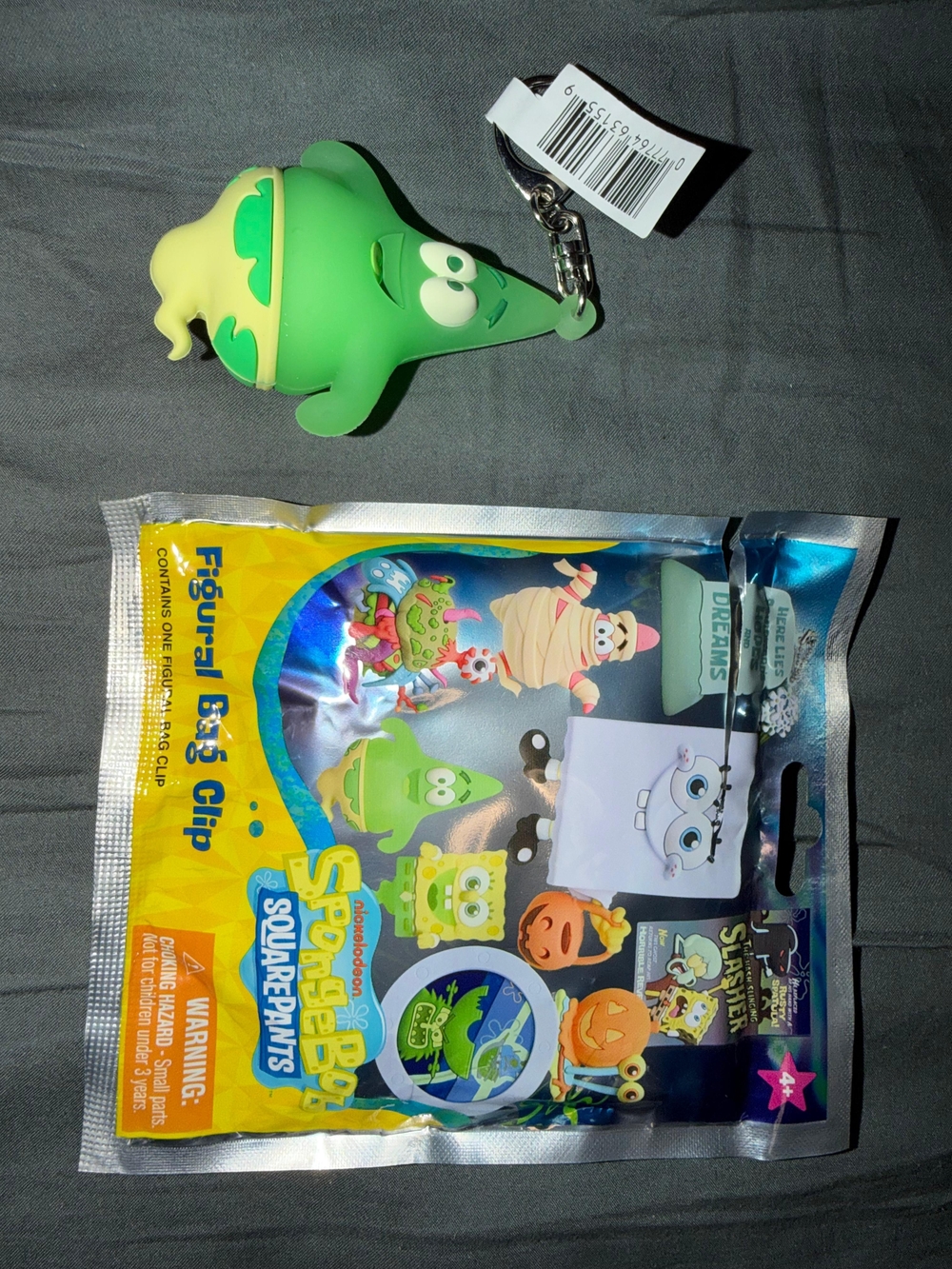 SpongeBob SquarePants Green Plankton Figure Clip Keychain
